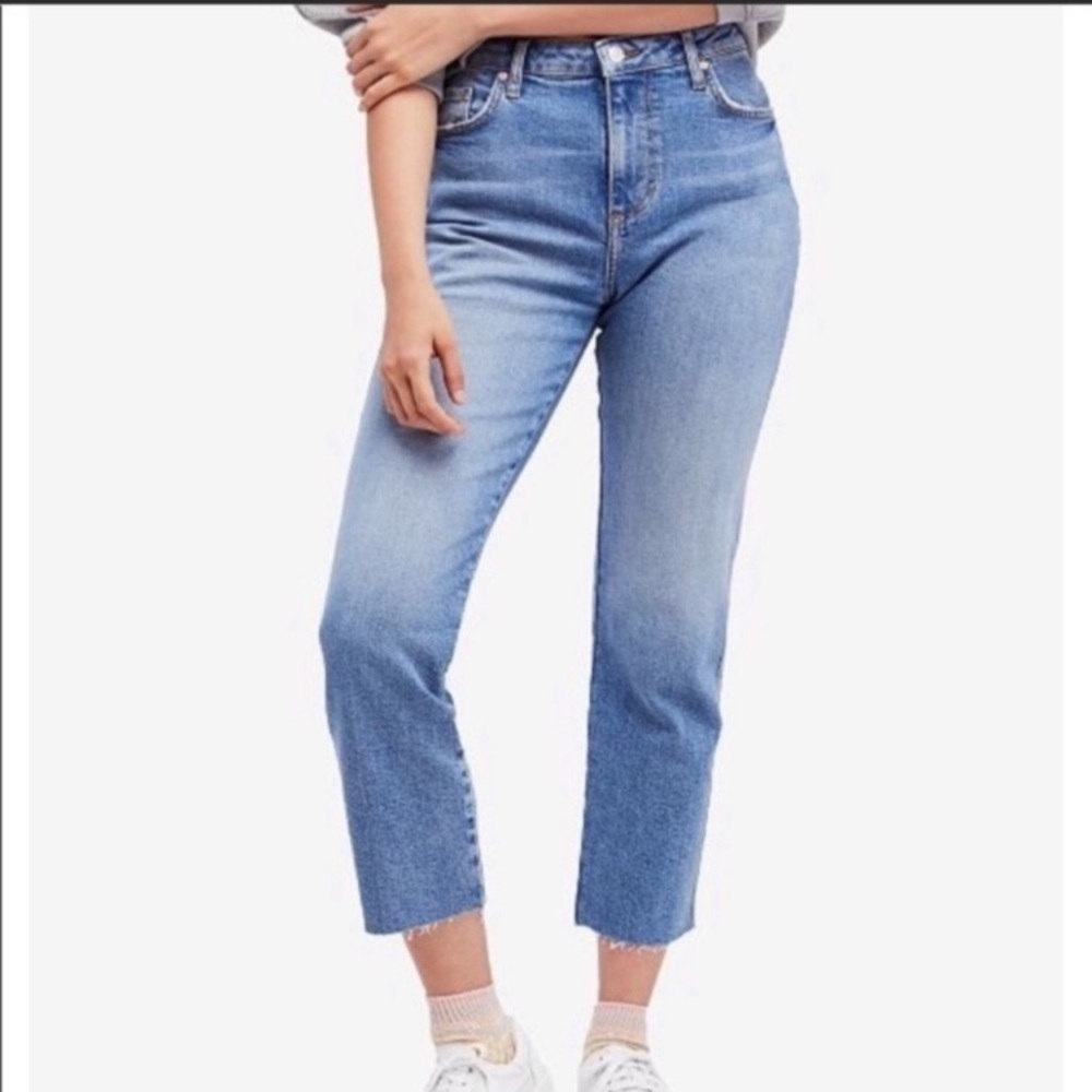 Free people girlfriend jeans blue wash 30L
